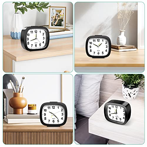 Oria Analog Alarm Clock, Quartz Movement Alarm Clock, Silent Non Ticking Small Clock, 4In Silent Alarm Clock With Light, Snooze Function, Increasing Alarm Sound, Alarm Clock For Elderly, Teen #TOP7
