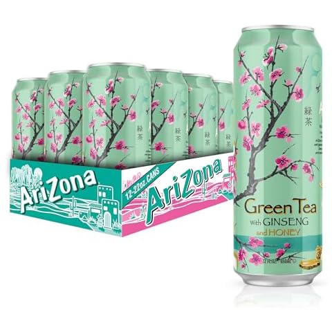 AriZona Green Tea with Ginseng and Honey - Big Can, 22 Fl Oz (Pack of 12) Cover
