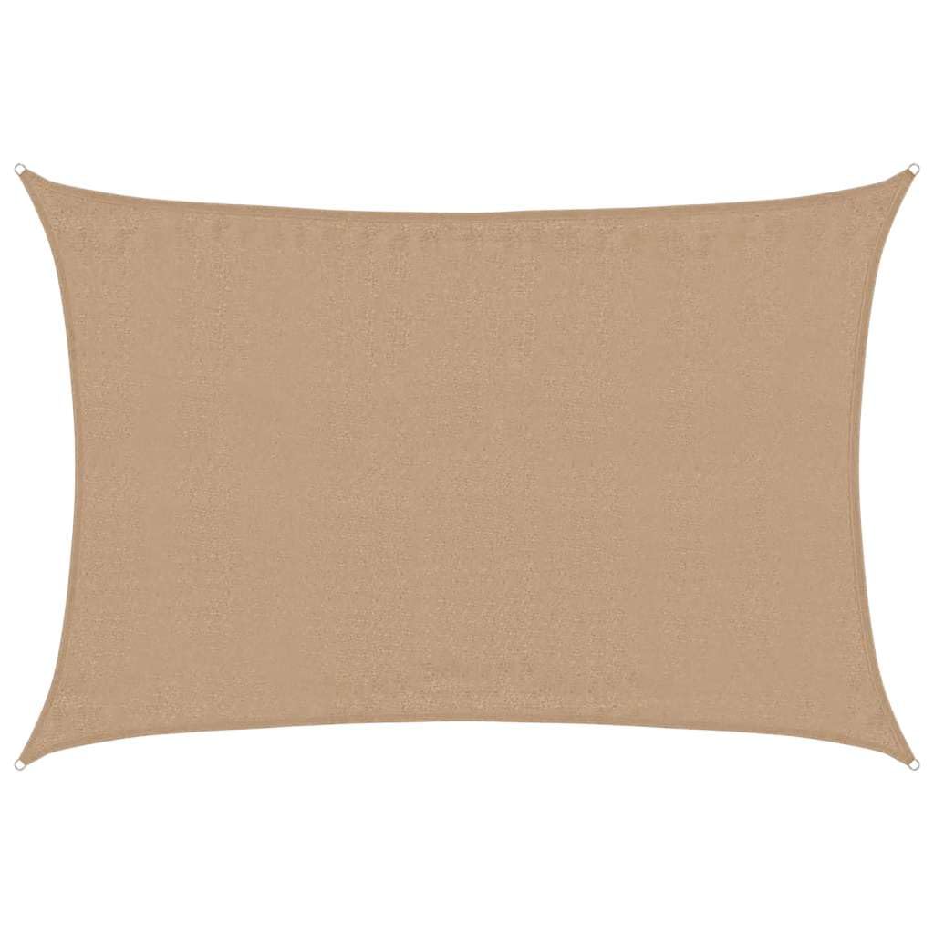 vidaXL HDPE Sunshade Sail Taupe 3.5x5 m - Rectangular Balcony Sunscreen Canopy, 160 g/m² UV Protection, Water Permeable — image 1