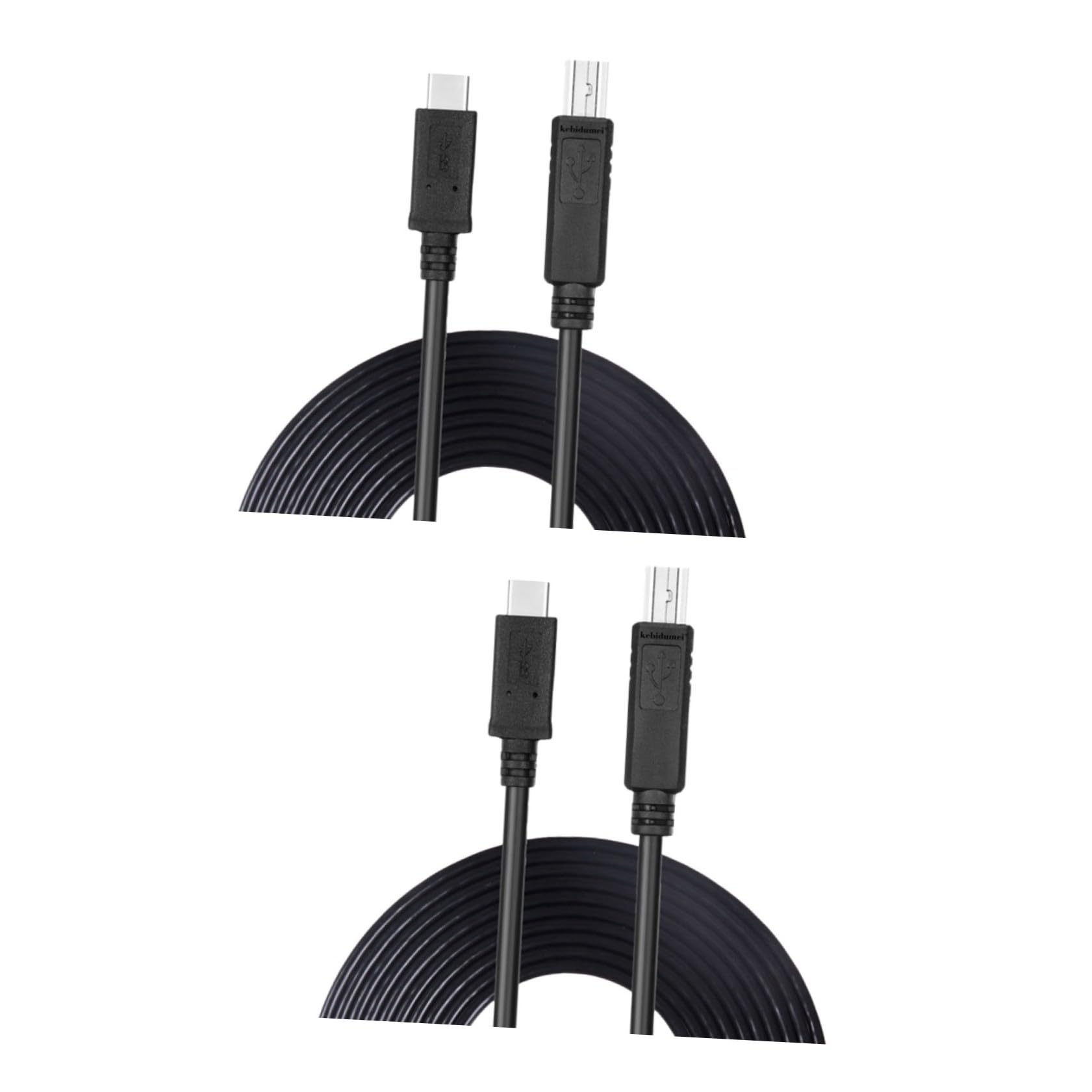 Hemobllo 2pezzi Cavo Stampa Usb Type-c Per Dispositivi Compatibili Cavo Scanner Usb Con Connettori Placcati e Materiale Resistente Alta Velocità Mbps