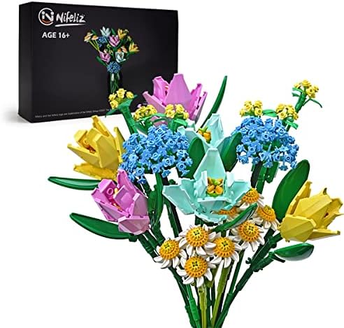 Amazon Com Nifeliz 鬱金香花束積木組 獨特的創作者花束和創意項目 適合成人 人造花 植物系列 21 年新款 7 件 玩具和遊戲