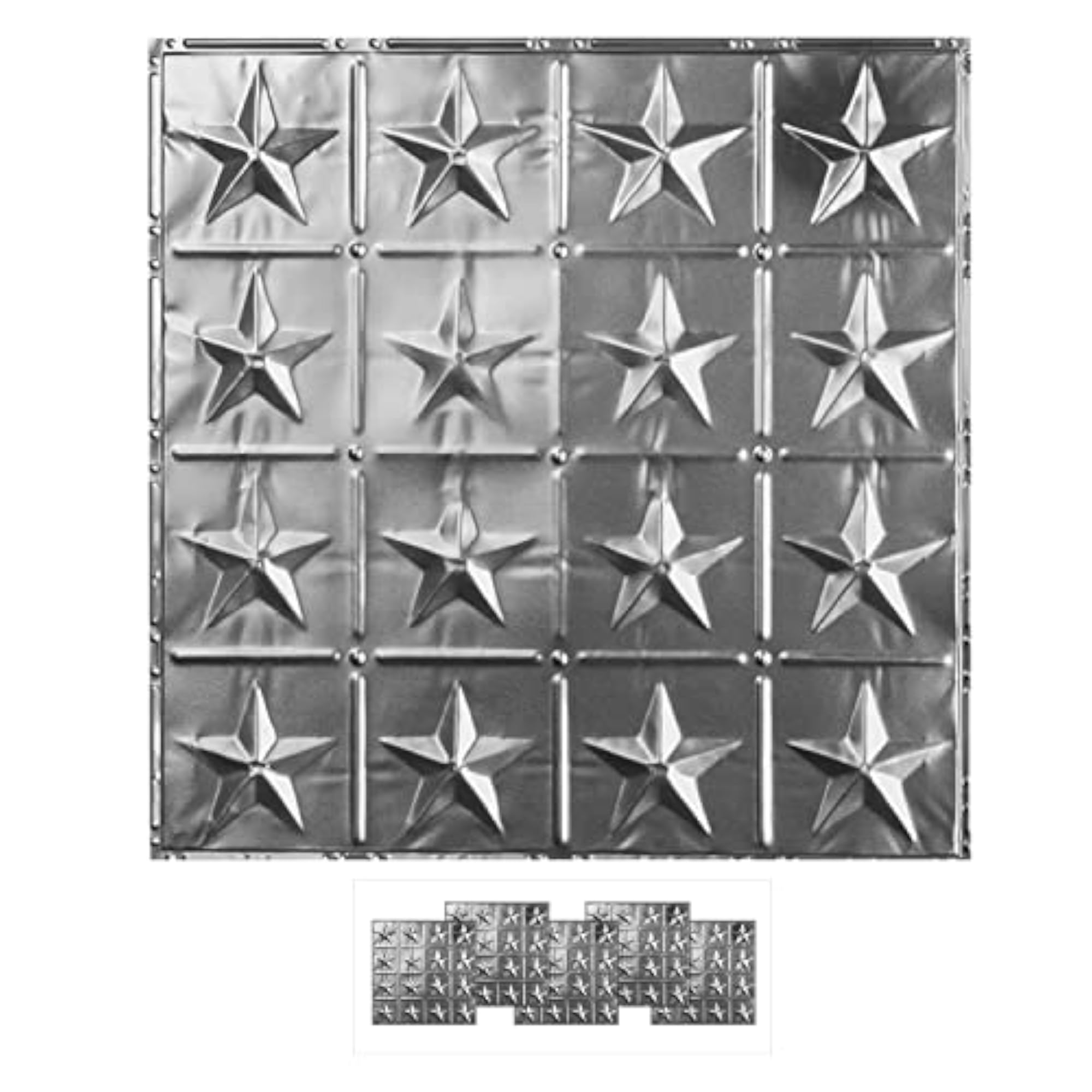 5-Pack Nail-Up Metal Tiles Pattern #36 Americana Star