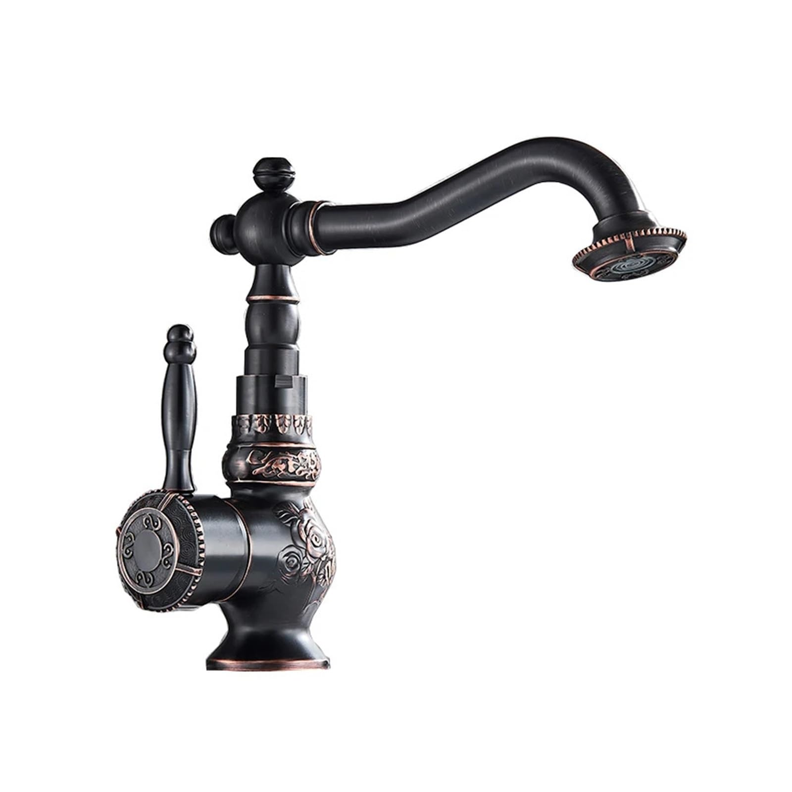 ZQFHSX Brass Sink Mixer Faucet Crane Single Handle Hot and Cold Water Tap Home Decoration Bathroom for Most Scenarios(Short Black Bronze)