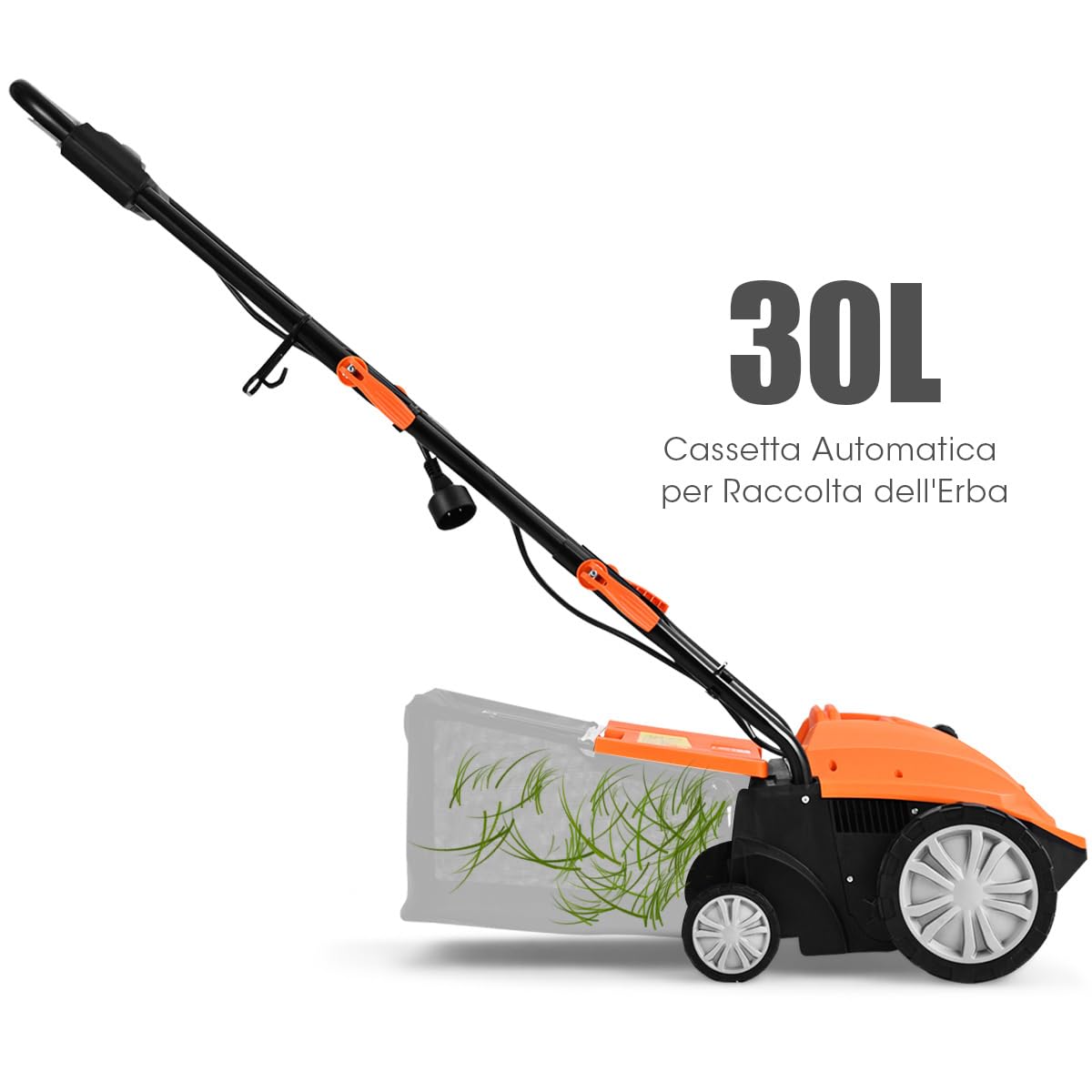 COSTWAY Scarificatore Elettrico 2-in-1 1500W 32cm con Sacco 30L