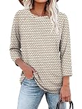 【Match】Dieses süße 3/4-Ärmel Sommeroberteil passt gut zu Frühlings-/Sommer-Leggings, Jeans, Hosen, Röcken, Sporthosen oder Shorts. Im Herbst und Winter eignet es sich auch zum Tragen unter Jacken, Strickjacken, Mänteln oder Jacken, was es zu einem Must-Have Fashion für das ganze Jahr macht!