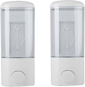 500ML Soap Dispenser Wall Mount, 2PCS Plastic Manual Hand Shower Gel Dispenser for Bathroom Kitchen Hand Liquid Shampoo Soap Dispenser