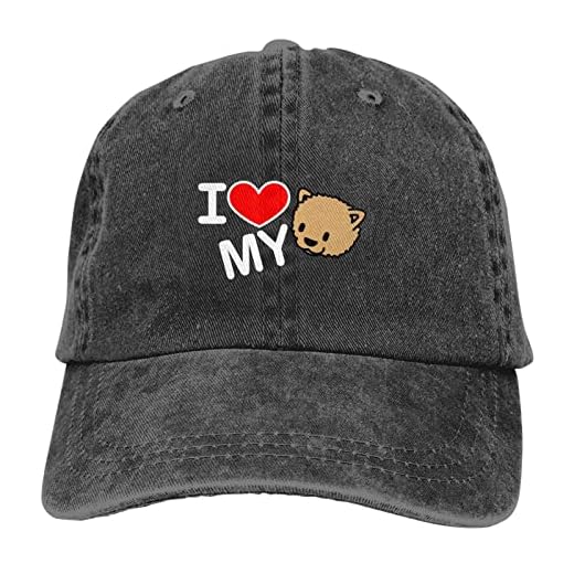 945 Gorra Vaquera Amo A Mi Pomerania Gorra De Mezclilla Cómodo Gorra De Béisbol Unisex Casual Gorras para Deportes Deportivos Viaje