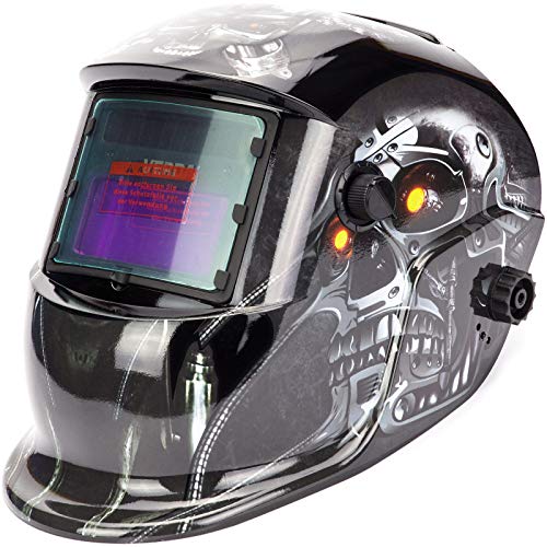 Preisvergleich Produktbild Automatik Schweißhelm + Solarzellen Schweißschirm Sichtfeld 92x42,5mm SN870