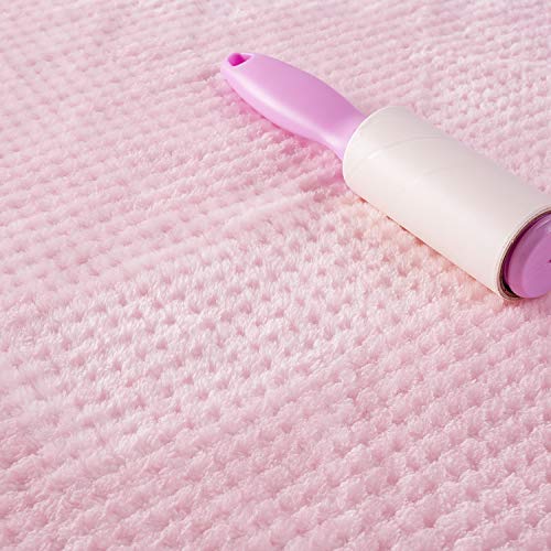 Image of Warm Soft Fuzzy Dog or Cat Blanket, Plush Fleece Throws for Bed, Couch, Sofa, Travel (L /40 inch x 48 inch, Bright Pink)