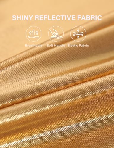 Arjen Kroos Mens Sequin Top 70s Outfit Disco Rave Party Collared T-Shirt Short Sleeve Breathable Metallic Shirt2