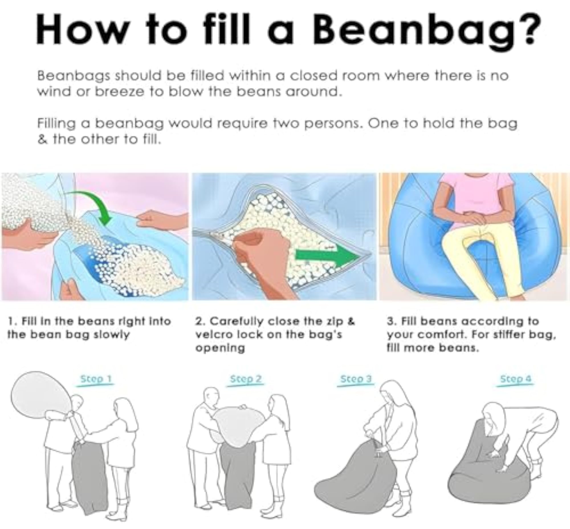 4XL Bean Bag Cover with Footrest and Cushion
