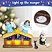 TECHTAIL Nativity Set with Lights, 25 PCS Kids Nativity Playset Small Nativity Sets & Figures for Pretend Play, Unbreakable Christmas Manger Scene for Kids, Children, Toddler, Xmas Decoration
