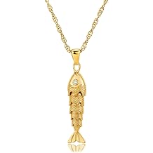 CSIYANJRY99 Gold Fish Necklace for Women,18K Gold Plated Dainty Fish Charm Pendant Chain, Christmas Stock Stuff Gifts Ocean Beach Summer Jewelry, Delicate Gold Fish Necklaces for Vacation Daily Wear
