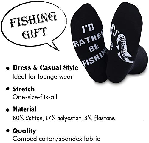 TSOTMO 2 Pairs I’d Rather Be Fishing Socks Fishing Socks Gift For Fisherman,Fathers Day Gift - Image 3