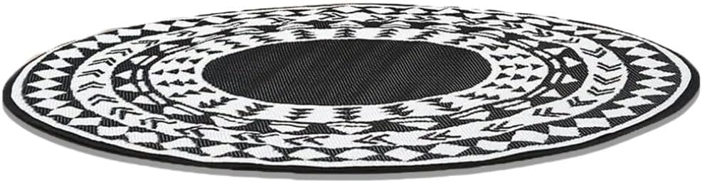 GBS Circular Rugs for Garden, Picnic Blanket Waterproof, Garden Round Rug Camping, Large Outdoor Rug for Patios Waterproof Blanket, Beach Blanket Sandproof beach mats (Blacl, 200 x 200cm)