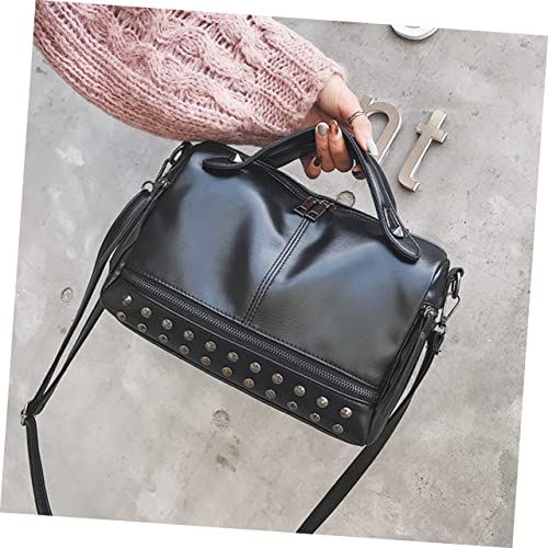 Sac à main rivets mode IMIKEYA grand format en polyuréthane noir léger - 3