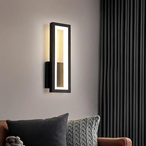 HPTHLY Wall Lamp, Minimalist Wall Lamp, Living Room Background, Bedroom Bedside, Hallway Corridor (Tri Colored Light-Noir)