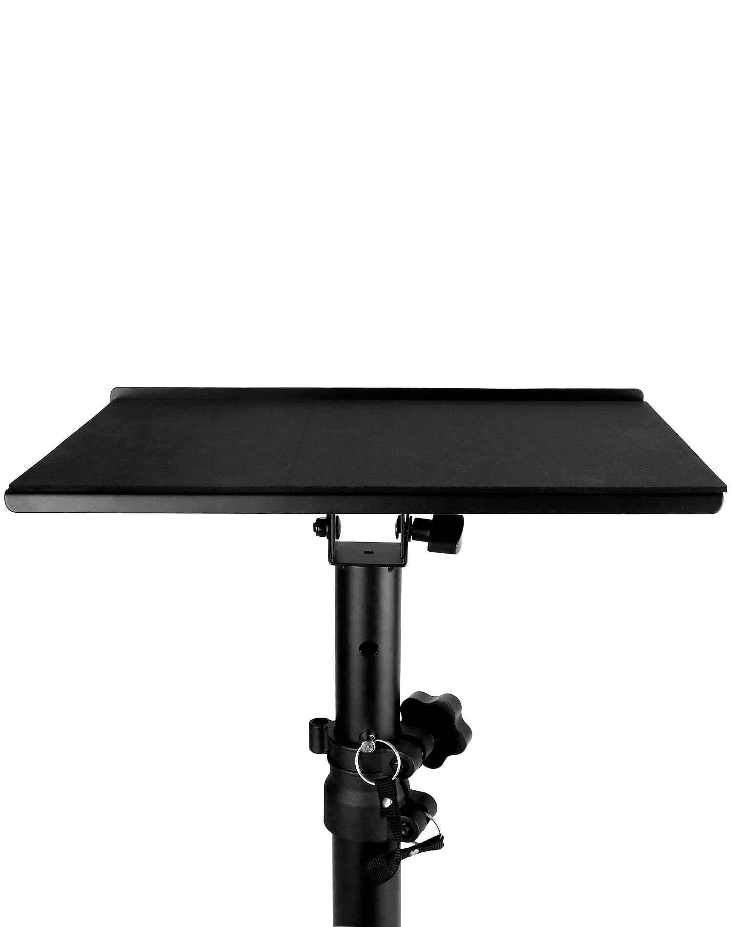 QWORK® Stojak na biurko głośnikowy, kąt nachylenia +/-15°, regulowana wysokość 35-59 cm, nośność 30 kg, czarny