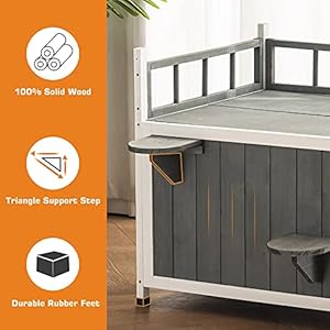 Mcombo Cat House Shelter Outdoor Indoor Feral Cat Enclosures Condo Small Pet Dog House with Escape Door Waterproof for Outside Gray 1288ey  Cucciolini Doodles Mcombo cat house shelter outdoor indoor feral cat enclosures condo small pet dog house with escape door waterproof for outside gray 1288ey   cucciolini doodles