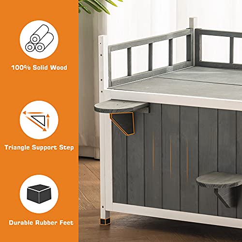 Mcombo Cat House Shelter Outdoor Indoor Feral Cat Enclosures Condo Small Pet Dog House with Escape Door Waterproof for Outside Gray 1288ey  Cucciolini Doodles Mcombo cat house shelter outdoor indoor feral cat enclosures condo small pet dog house with escape door waterproof for outside gray 1288ey   cucciolini doodles