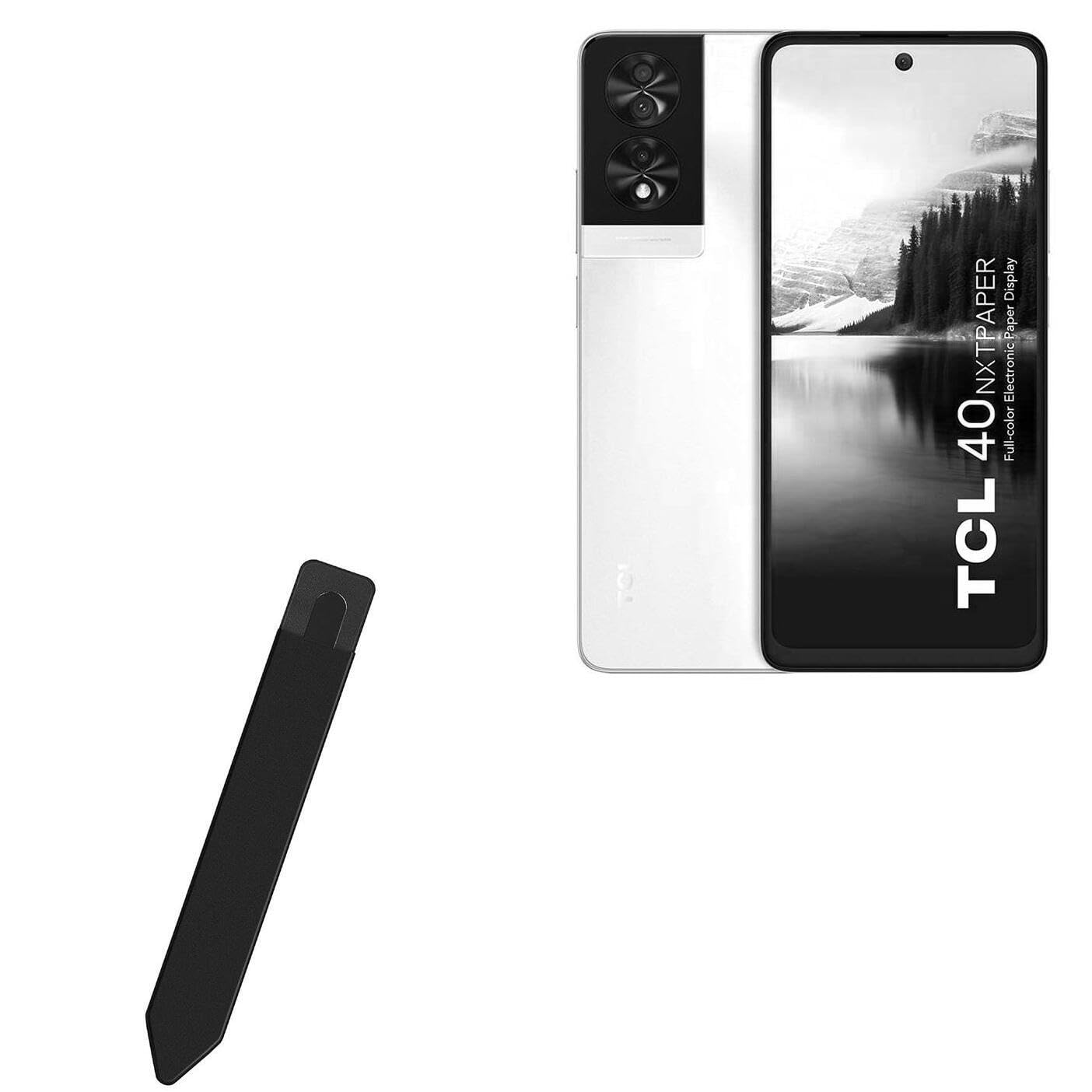 BoxWave Stylus Pouch Compatible with TCL 40 NxtPaper - Stylus PortaPouch, Stylus Holder Carrier Portable Self-Adhesive - Jet Black