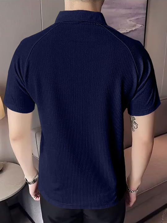 Image of GRECIILOOKS Tshirt for Man | T Shirt for Mans | Mens Tshirts | Polo T- Shirt for Mens | Half Sleeve Polo Neck Tshirt for Men (Available in Plus Sizes)