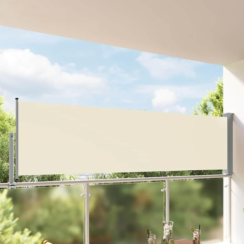vidaXL Tenda da Sole Laterale Retrattile 100x300 cm Crema Parasole Frangivento
