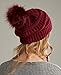 NEOSAN Women's Winter Ribbed Knit Faux Fur Pompoms Chunky Slouchy Beanie Hats Burgundy