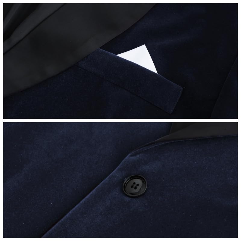 Blazer de terciopelo para hombre, con solapa, esmoquin, ajustado, perfecto para bodas, bailes, eventos formales