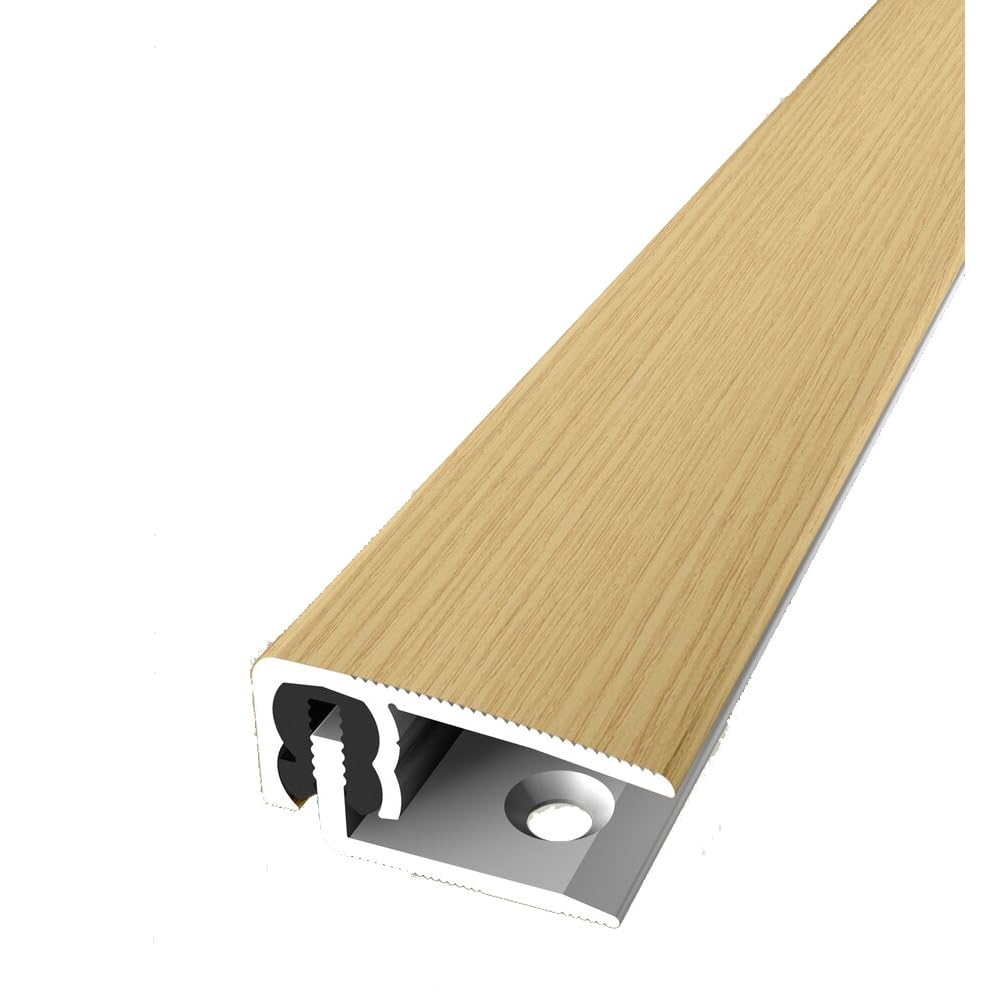 PROVISTON | Abschlussprofil | Parkettausgleich | Breite: 30 mm | Höhenausgleich: 7-18 mm | Länge: 900 mm | Aluminiumprofil | Eiche hell | 1 Stück