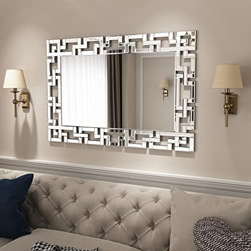 KOHROS Decorative Large Rectangle Mirror for Wall - Grecian Venetian Mirror for Bedroom, Living Room, Bathroom and Hotel (W 31.5" x H 47.2" Rectangle)