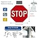 30'' Stop Sign Solar Powered LED Flashing Stop Sign Board, Aluminum Octagon Road Signs Traffic LED Blinking Street Warning Sign, Waterproof, Heavy Duty, Rust-Proof, Engineer Grade
