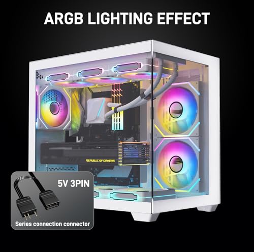 Ventilador PC 140mm con control PWM efecto ARGB DARKROCK F140 blanco 4