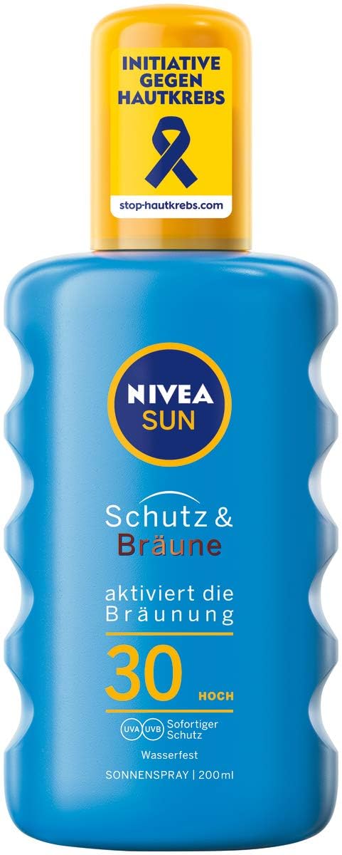 NIVEA Sun, spray solare fattore di protezione solare 30, flacone spray protettivo e abbronzante, 200 ml