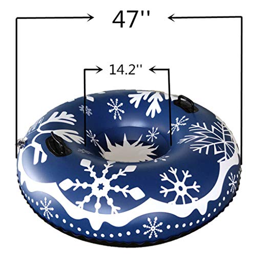 image for UIYE Snow Tube for Winter Fun, Inflatable 47 Inch Heavy Duty Snow Sled