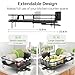 SNTD Dish Drying Rack, Expandable Dish Rack for Kitchen Counter, Metal Dish Drainer with Utensil & Cup Holder 13.8