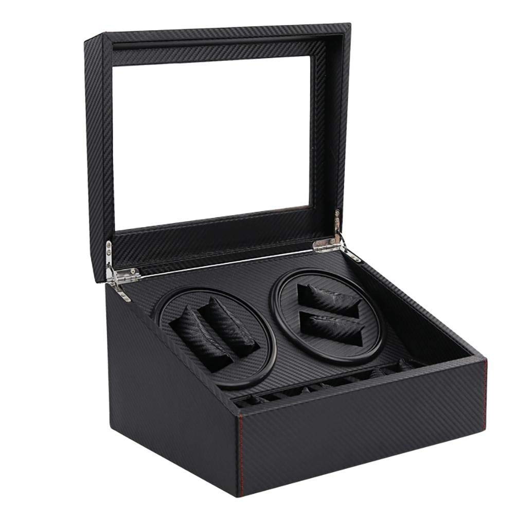 SBCGFY Watch Winder Display Box For Automatic Watches 4,Watch Winder 4 Watches Box Black Watches Cases Watches Boxes Winders Storage Case,