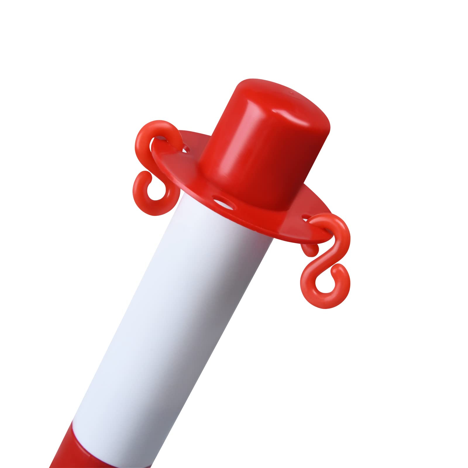Juego de postes de cadena 82x28x28 cm Barrera de Aparcamiento con 4 soportes de demarcación y barreras de cadenas de eslabones de 1,4 m para advertencia en la entrada garaje puerta - rojo