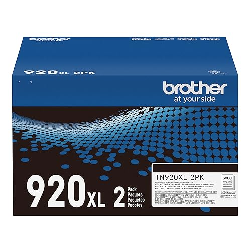 Image of Brother Genuine TN920XL High-Yield Black Toner Cartridge 2-Pack for Professional Business Laser Printers, 12,000 Pages per Cartridge, Compatible with HL-L5210DW, HL-L6210DW Series | Approx. 6, 000 Pages per Cartridge, Compatible with Hl-L5210dw and Hl-L6210dw