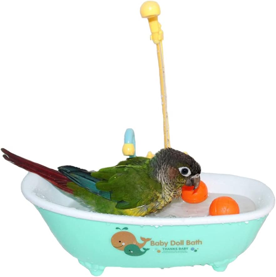 Nobgum Parrot Bird Bathtub for Cage, Electric Automatic
