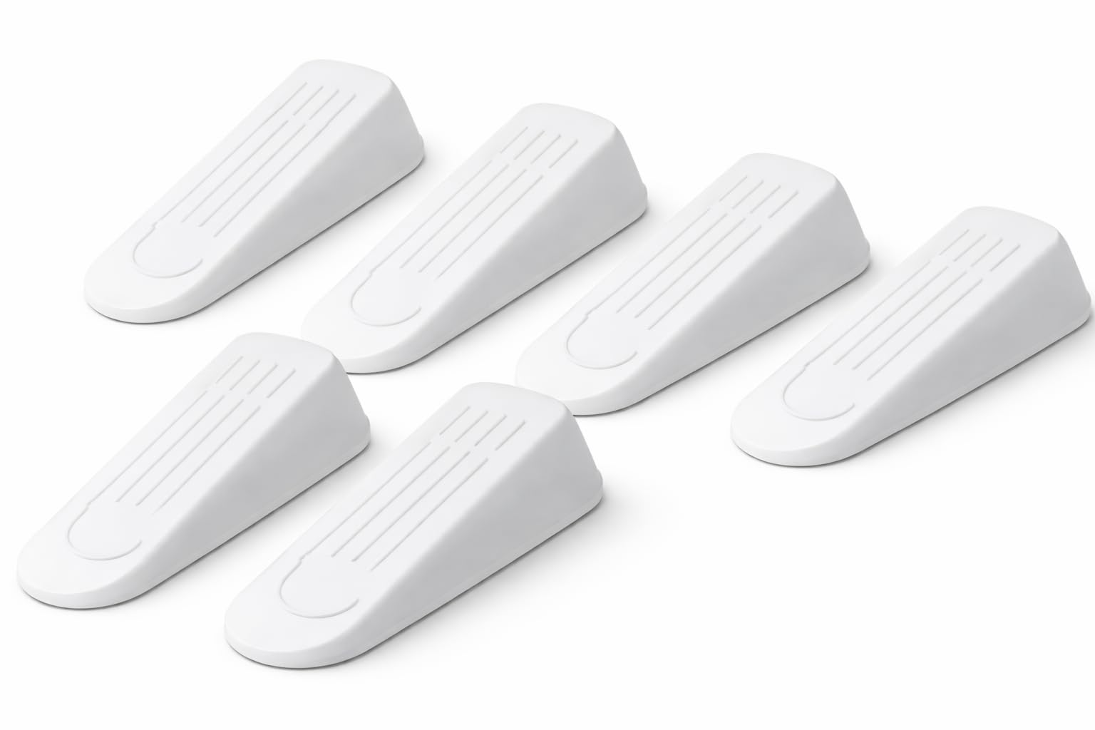 Dezpo White 6 Pack Door Stops – Heavy Duty Plastic Door Stoppers, Non-Slip Wedge Door Stop For Home, Office, Floor Protection