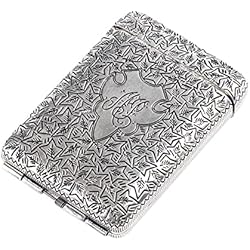 Persianas Normales Rwxcow Caja de cigarrillos, metal de plateado para 14 cigarrillos, cigarrillos de tamaño normal, mercancía de las persianas picos, plata