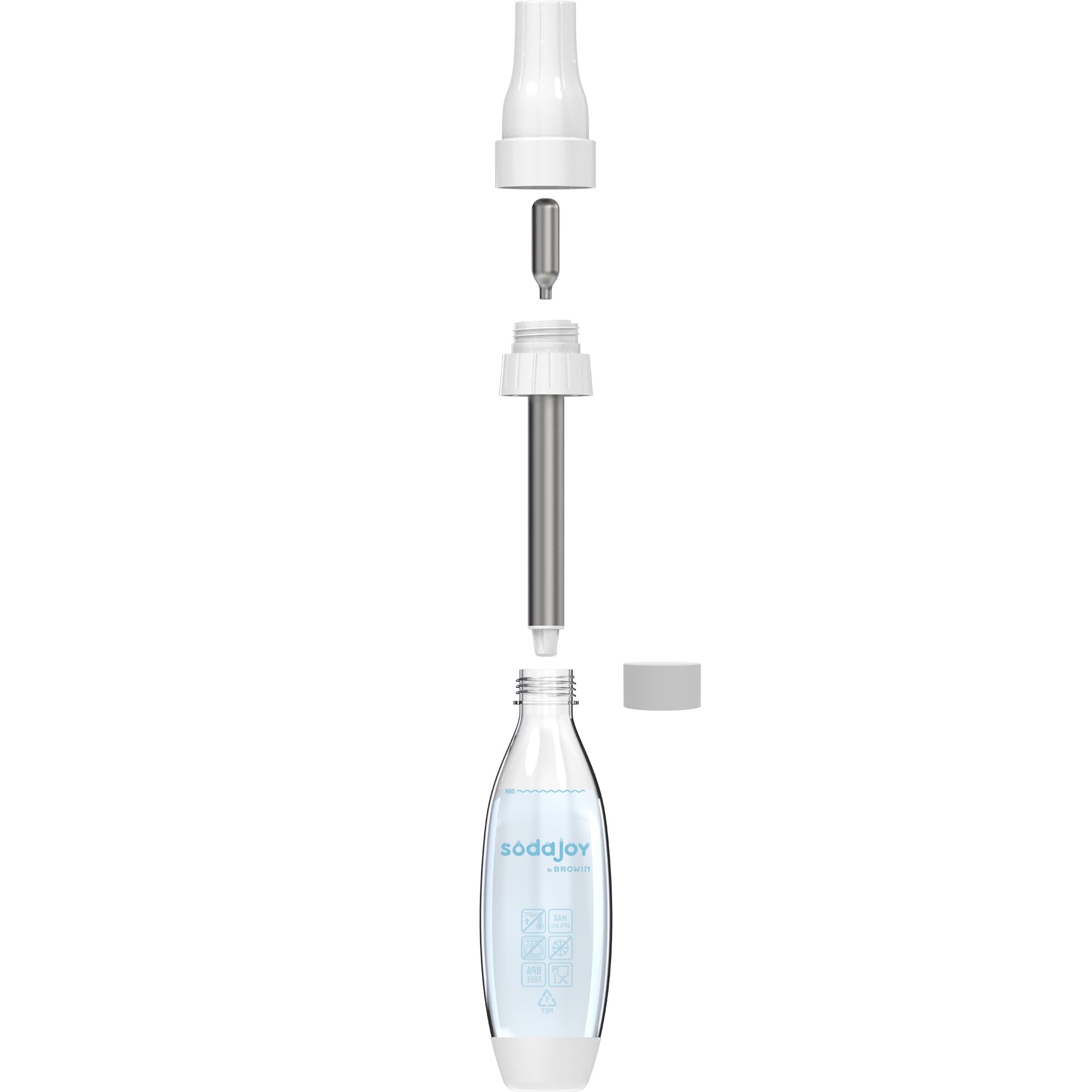 BROWIN® Wassersprudler SodaJoy 312022 | Set mit 10 CO2-Patronen | Sprudelwasser einfach selbst gemacht | Umweltfreundliche Alternative zu Einwegflaschen | Inklusive nachfüllbarer CO2-Patronen