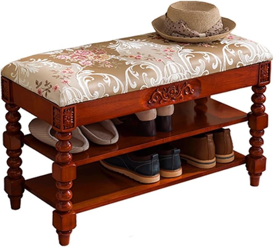 Étagère à chaussures avec banc de rangement en bois élégant