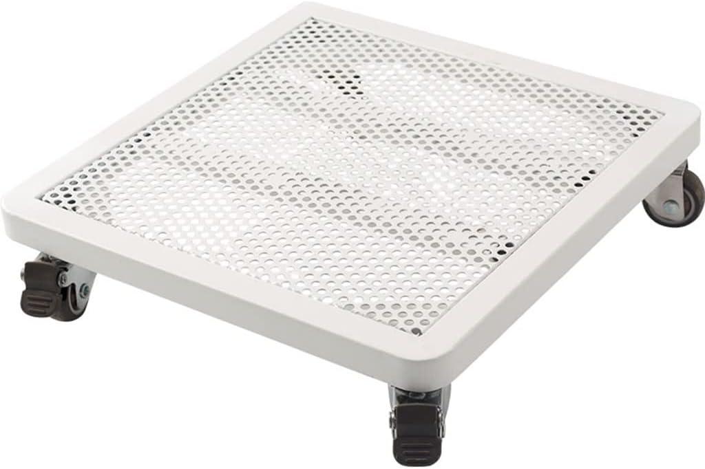 Caddies Large Metal Square Plant Caddy With Wheels Rolling Plant Stand With Casters Plant Dolly For Indoor And Outdoor Plant Pot Roller Base Square Plant Movers ( Color : /White , Size : 12 inch )