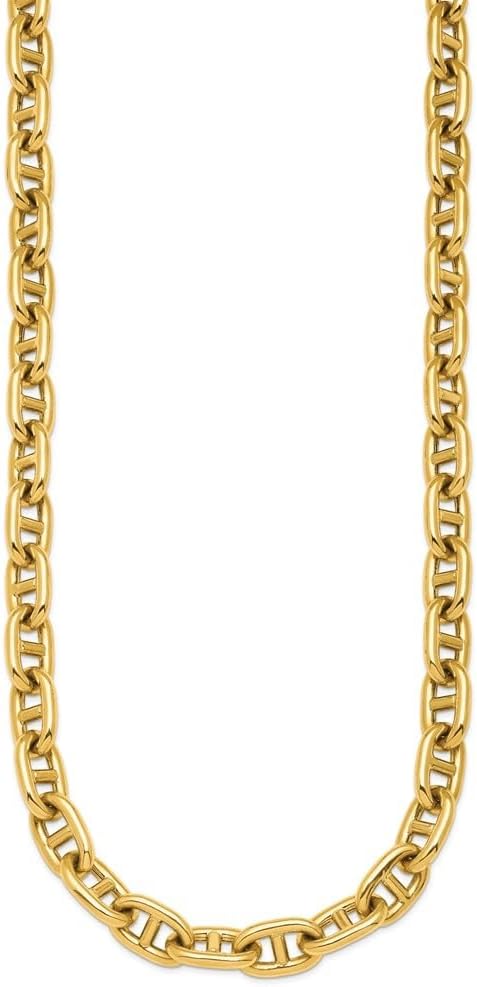 Diamond2Deal 14k Yellow Gold Polished 8mm Anchor Chain Link Y-drop Toggle Necklace 24"