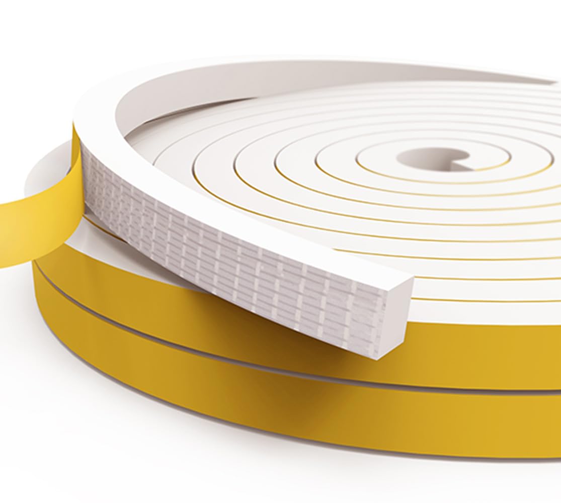 Dichtungsband Türdichtung Selbstklebend, Fensterdichtung Siegel Streifen 25mm(B) x 20mm(D) Lärm Schalldämmung Wasserdicht Gummidichtung Abdichtungsband für Türen Fenster Weiß (2 Rollen je 2m lang)