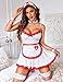 Avidlove Womens Maid Costume Outfits Sexy Roleplay Lingerie Sleepwear Dress with Choker White Nurse L