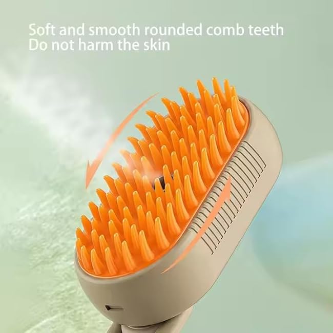 Steam Pet Grooming Brush for Dogs & Cats ¨C Cordless Rechargeable Deshedding & Cleaning Tool, Soft-Bristle Steam Brush for Sensitive Skin, Removes Loose Hair & Dirt-kHLoI6I0