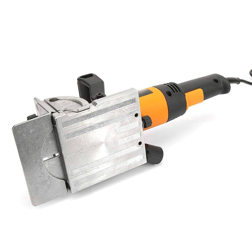 Fafeicy 760W 220V 11600rpm Kit de unión de placa con ajuste de ángulo de 0-90 °, Ensambladora eléctrica de biscuit, para madera Carpintería Tenonadora, con 6 orificios de disipación de calor